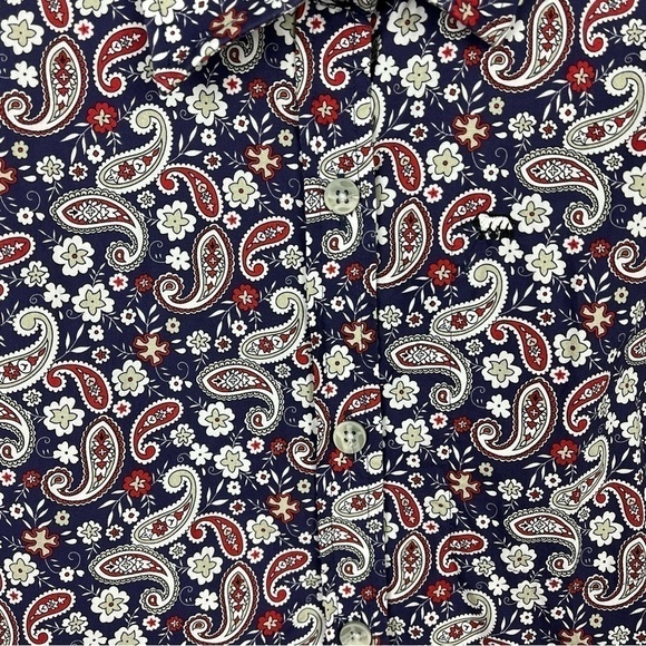 Peau De Loup | Paisley Long Sleeve Cotton Blouse Size 14 - Picture 7 of 7